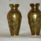 Pair of small Oriental vases in bronze to applications
