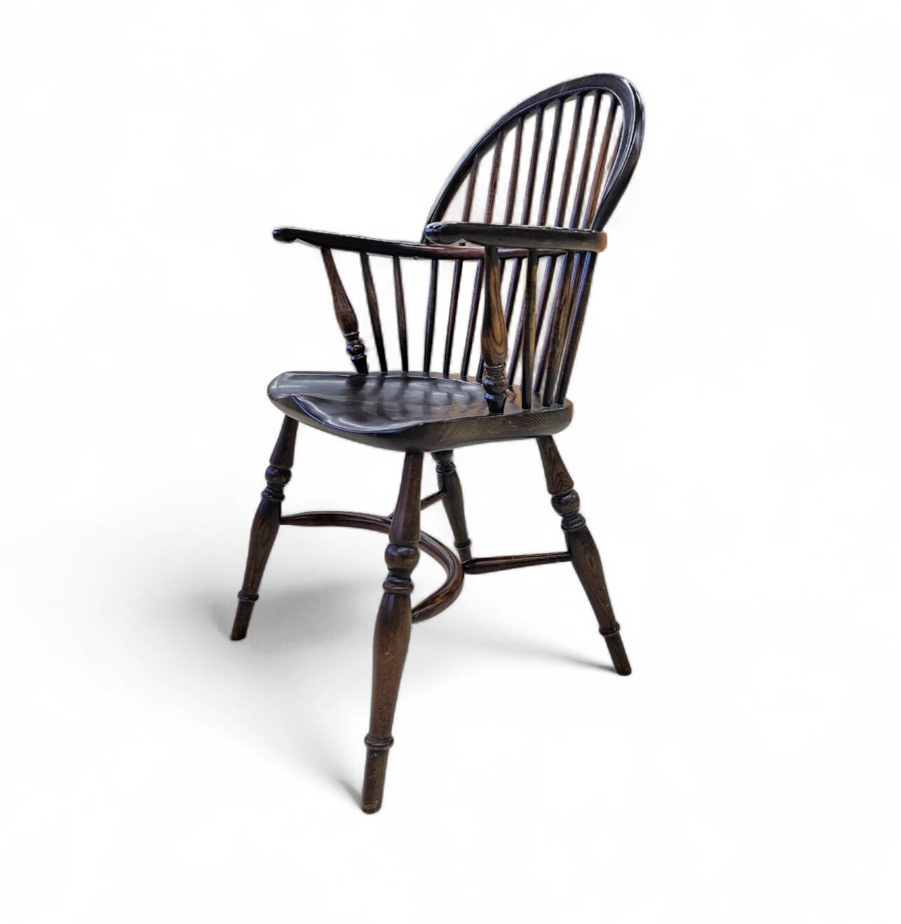 4 x Classic Georgian Bow and Stick Back Windsor Chair / Crinoline stretcher chairs