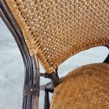 Fauteuil de salle à manger vintage en rotin hollandais