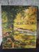 Peinture impressionniste ancienne paysage rivière huile sur bois signé