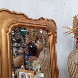80s beveled gold mirror