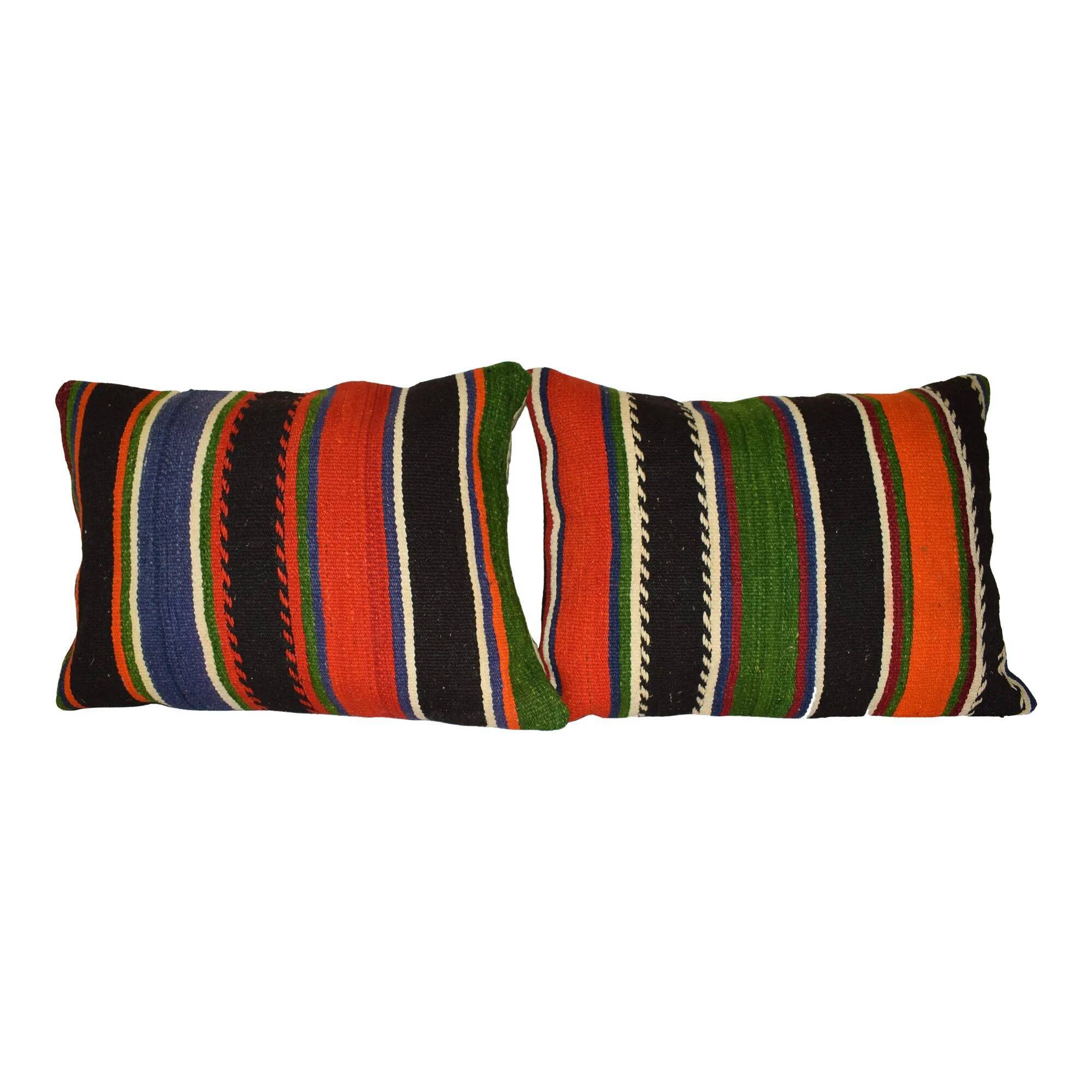 Set of 2 vintage kilim cushion covers 46x61 cm