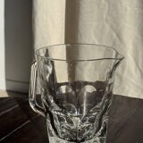 Large glass water jug with handle, hexagonal base, H15 D20.