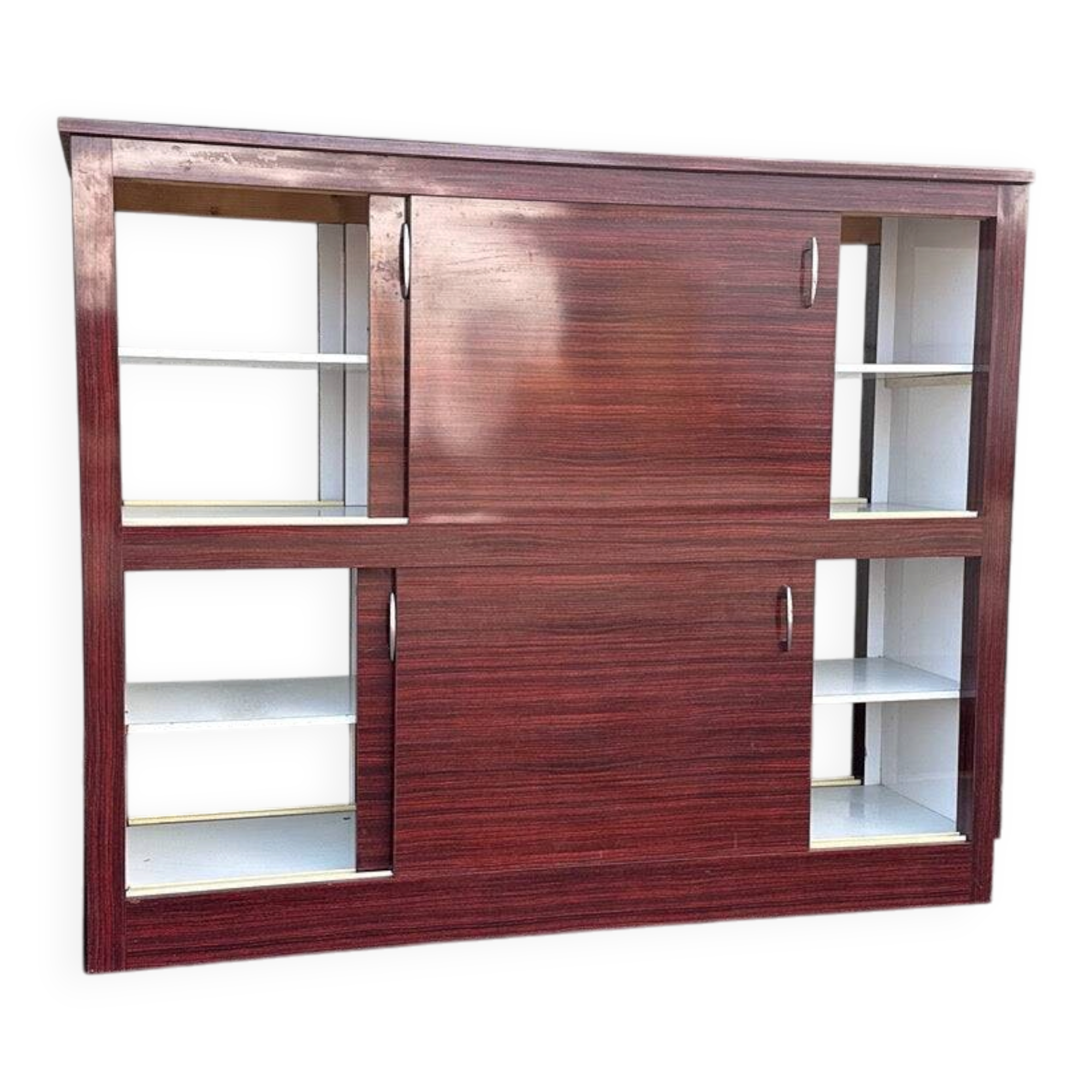 Vintage Partition Storage Unit – Organiser – Wooden Sliding Doors