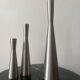 set of 3 chrome metal candle holders, 1970 design
