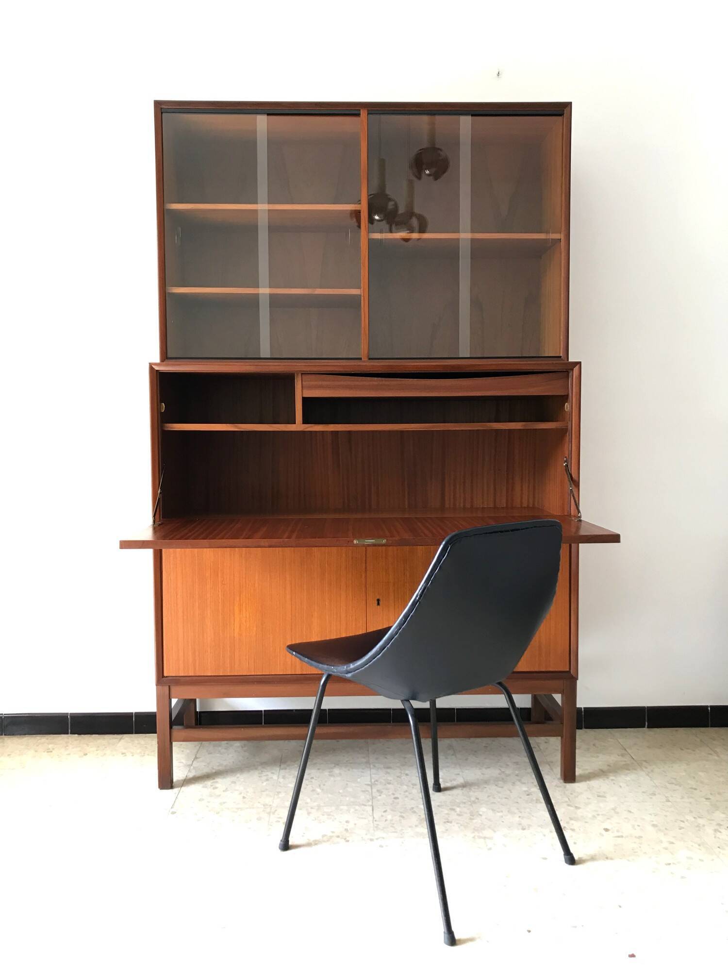 Scandinavian library secretary in vintage teak from the 60s