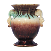 Vintage vase in brown and blue ceramics