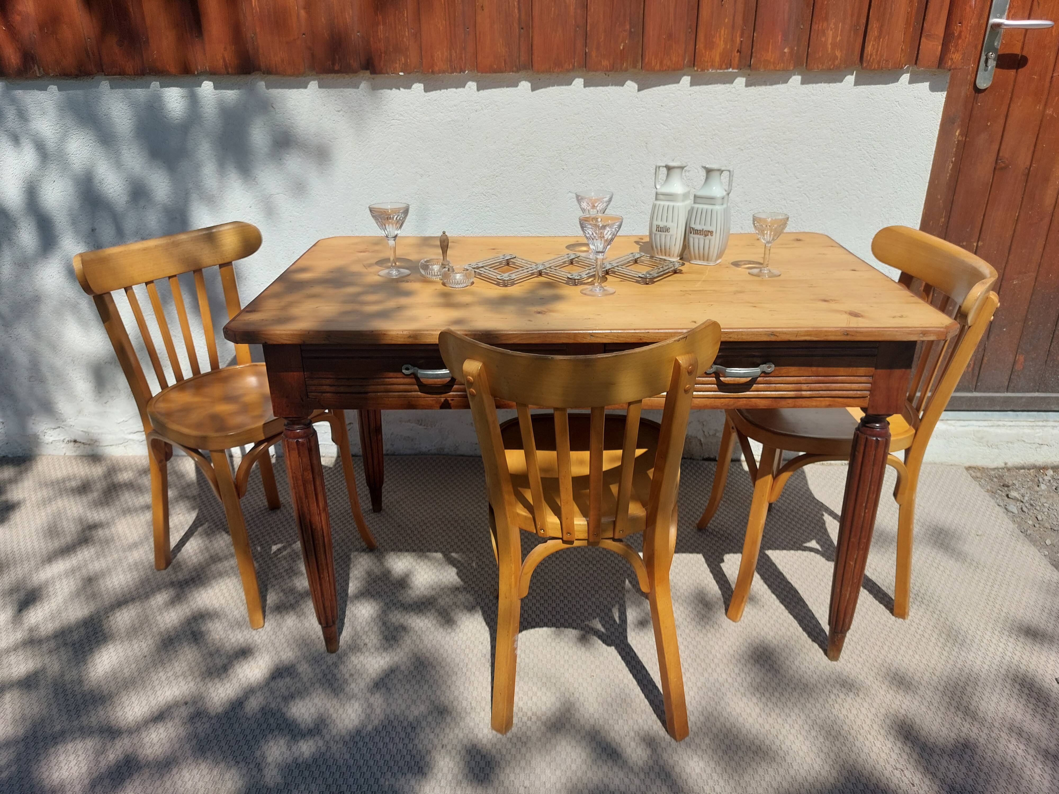 bistro table, countryside or office, 2 drawers