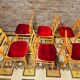 Set de 6 chaises tissu rouge 1960