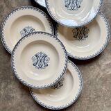6 assiettes creuses en terre de fer K&G Lunéville
