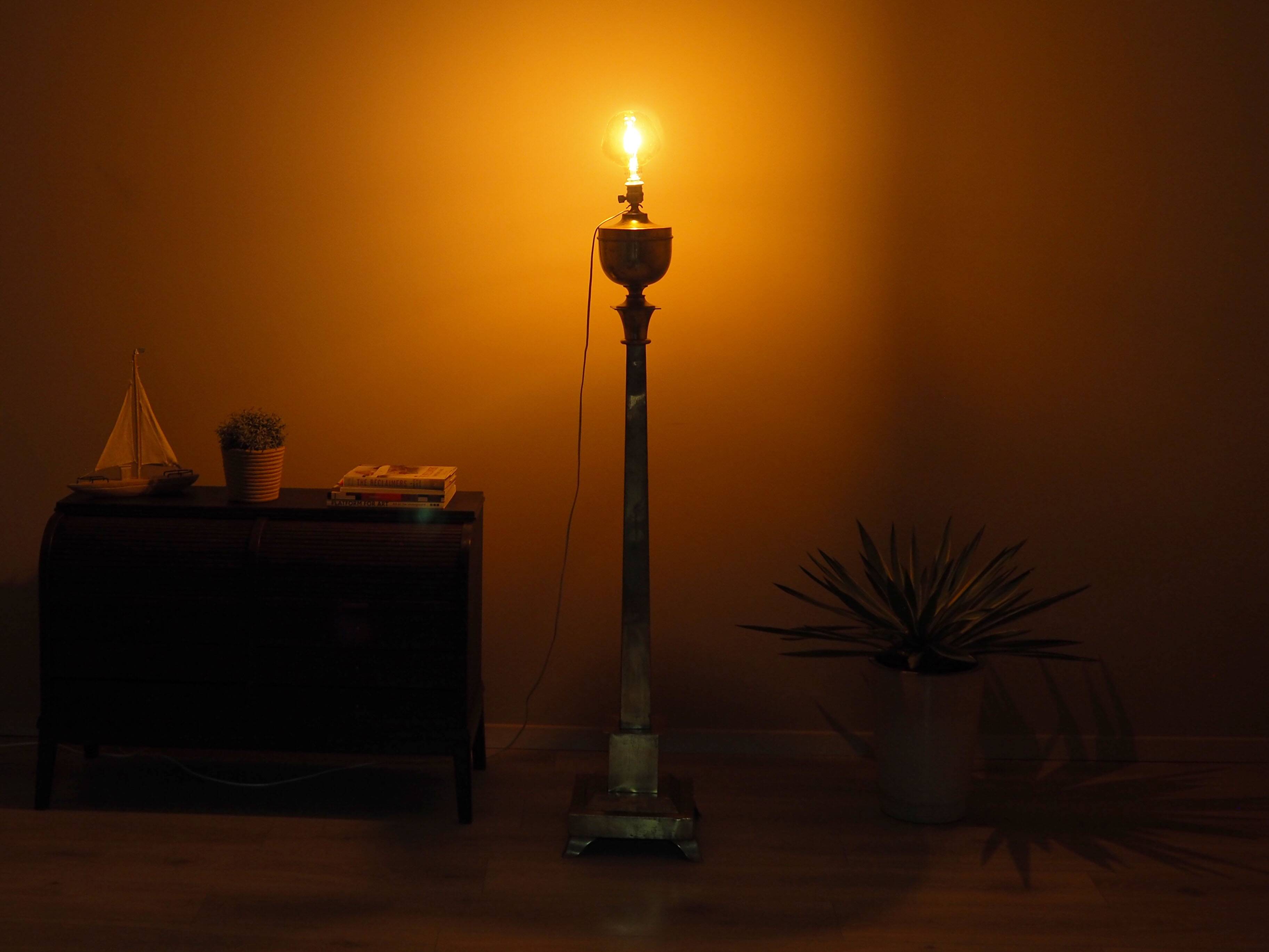 Brass lamp, Danish design, 1960s, production: Denmark