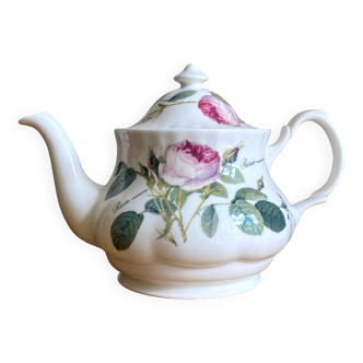 Théière vintage en porcelaine anglaise rose par Roy Kirkham