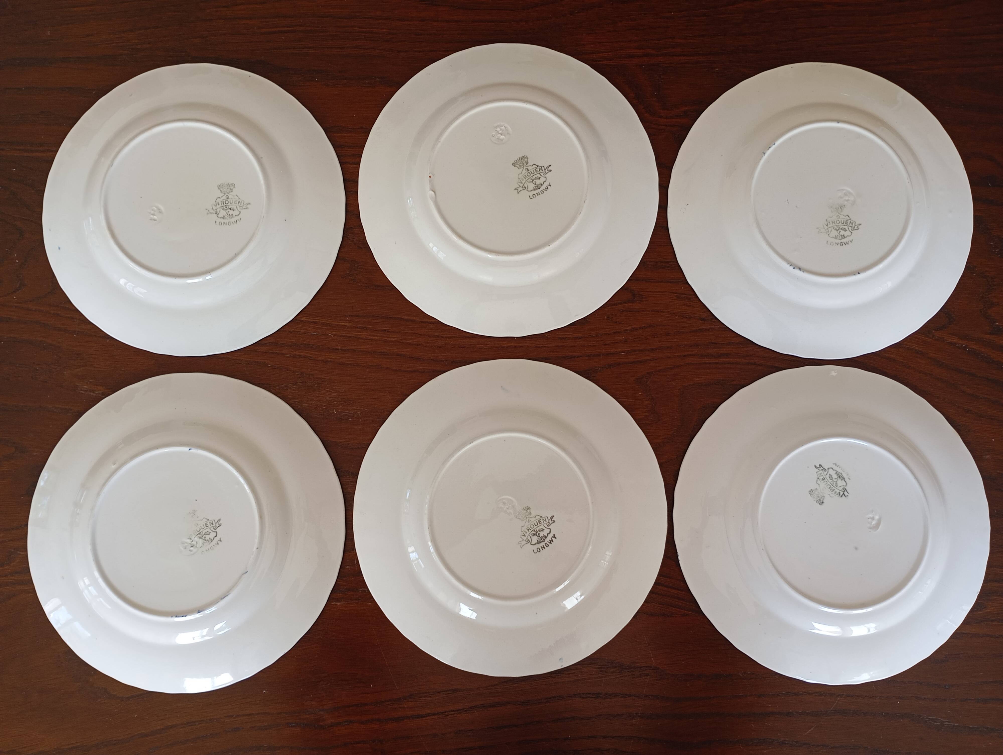 Flat plates "Vieux Rouen" Longwy