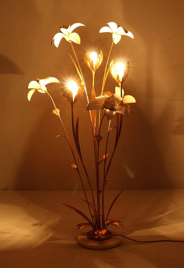 Hans Kögl. In the style of. Floral floor lamp, Hollywood Regency, 1970s.