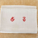 7 serviettes de table anciennes monogrammées