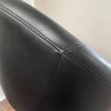 swivel faux leather armchair with chrome legs