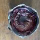 Dark purple glass ashtray with wavy pattern, Murano