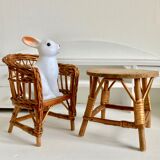 Vintage rattan furniture for doll
