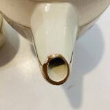 Teapot coffee maker & milk jar Sarreguemines france