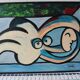 1970s Blue Green Cubist Figurative Painting, Framed
