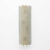 Pair of Modern Italian Brass and Murano Glass Textured Wall Sconces