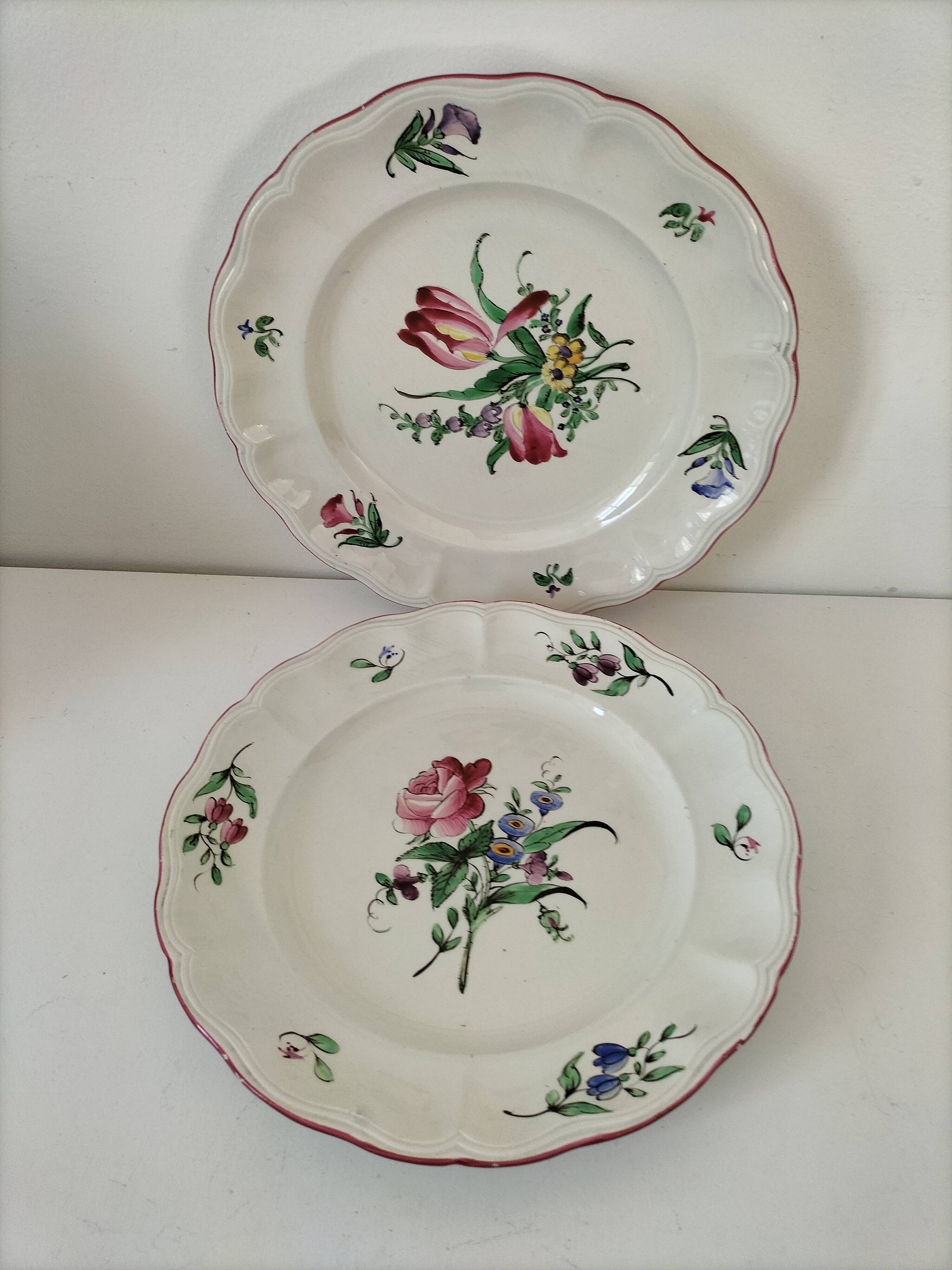 12 antique floral plates bistro & guest table style
