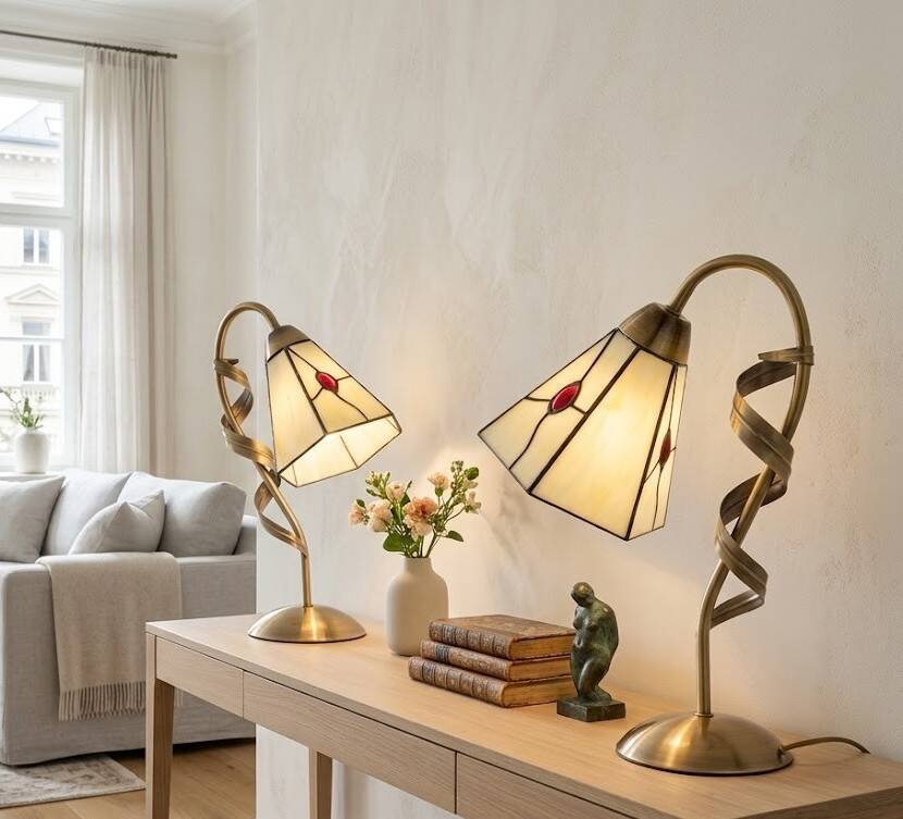 Ensemble de lampes de table de style Tiffany