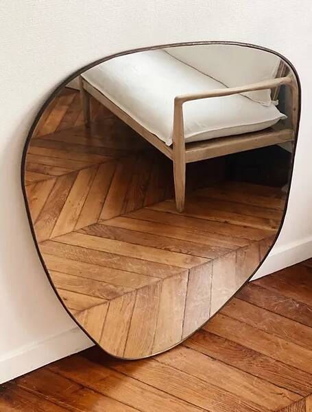 Large organic dune mirror - black