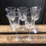 5 vintage Luminarc wine glasses, Octime model