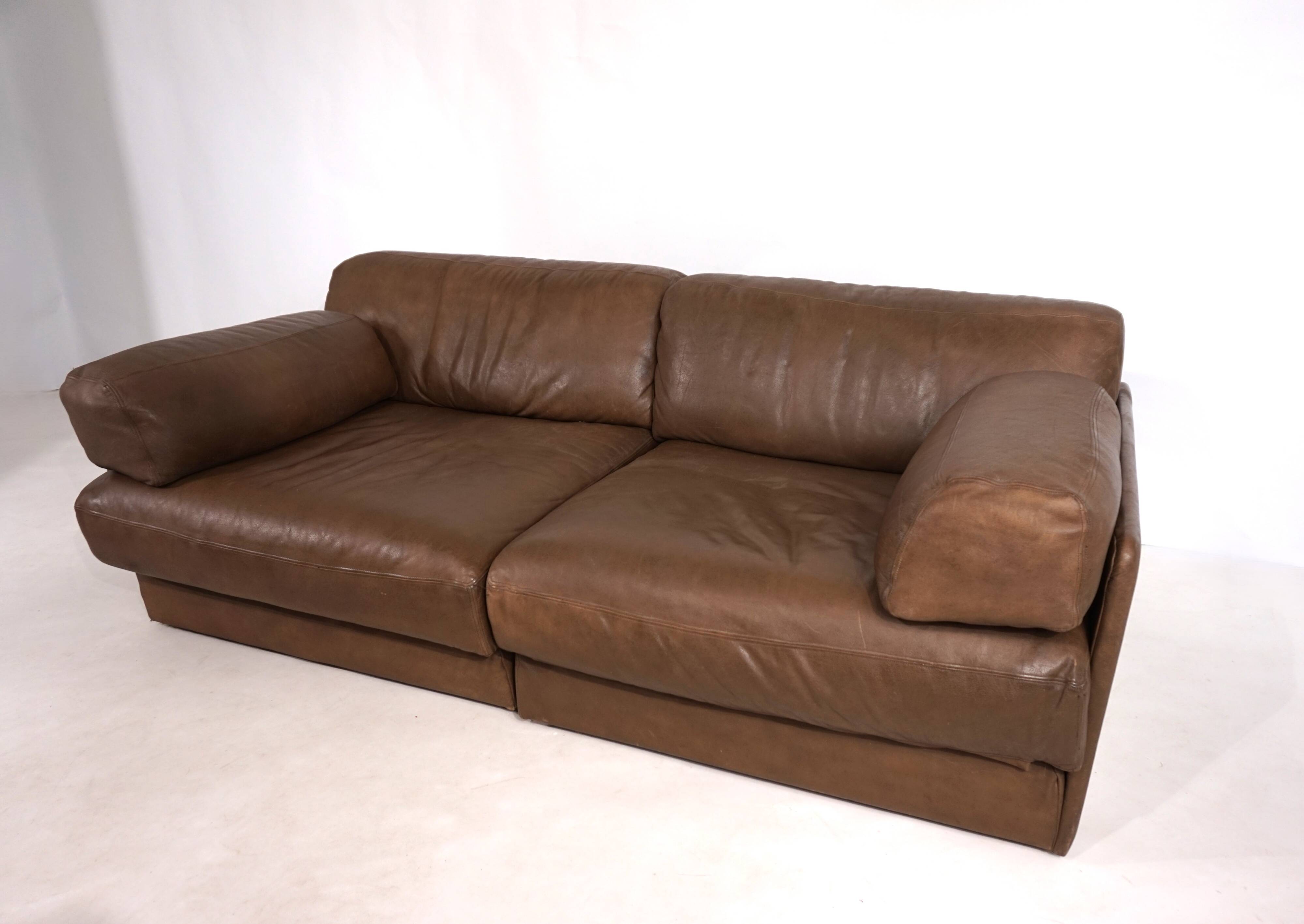 De Sede DS-76 leather double sofa bed, 1970