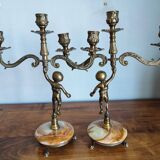 Pair of vintage cherub candlesticks