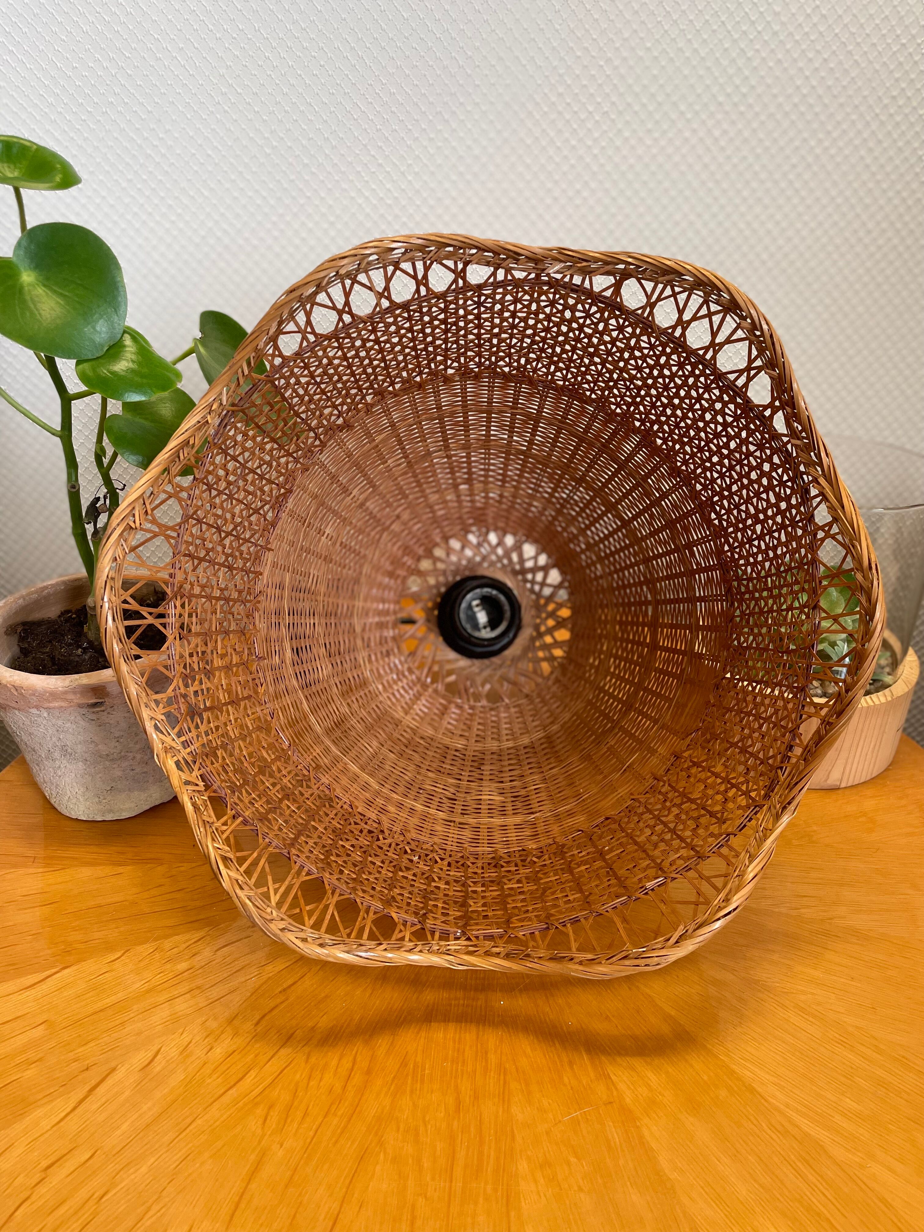 Vintage rattan wicker pendant lamp