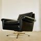 Vintage Danish mid-century leather lounge chair in black leather by G. Thams 1975
