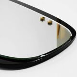 Large Mid Century wall mirror with extraordinary black glass frame