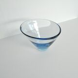 Hand blown Aqua blue glass bowl by Per Lütken for Holmegaard