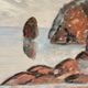 Original Large Swedish Oil on Panel – “Coastal Landscape” – Signed – Vintage & Framed