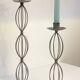 Geometric METAL CANDLE HOLDERS Patinated Gray