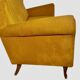 Mid-Century Three Seats Velvet Yellow Sofa, in the style of Gio Ponti