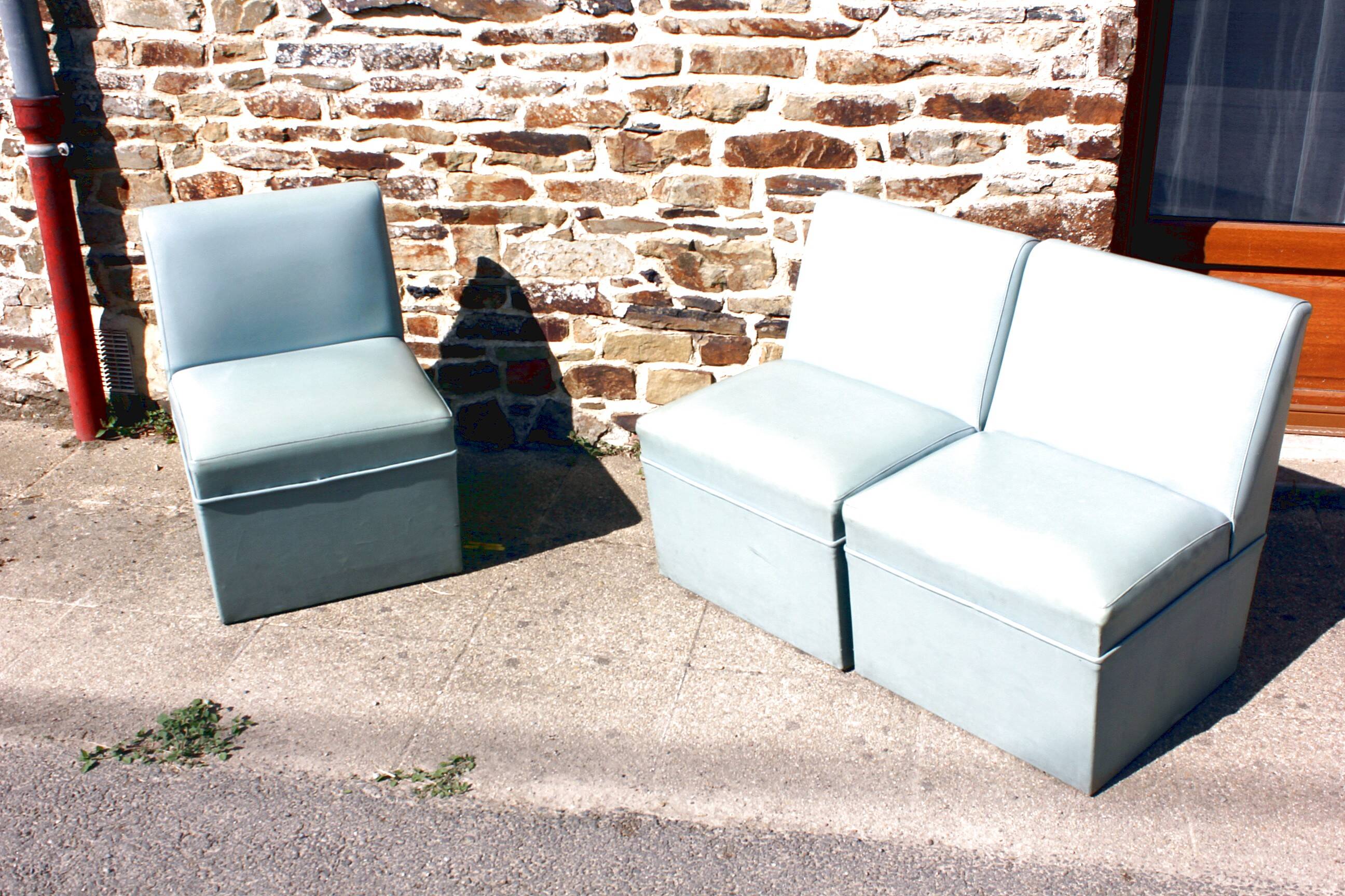 3 vintage modular armchairs from the 50s