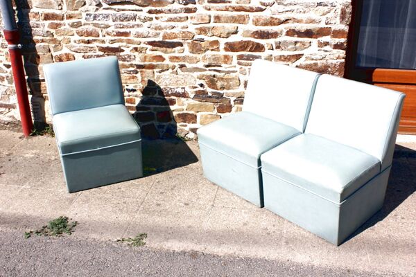 3 Fauteuils vintage année 50 modulable