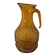 Amber relief glass pitcher. 1970s