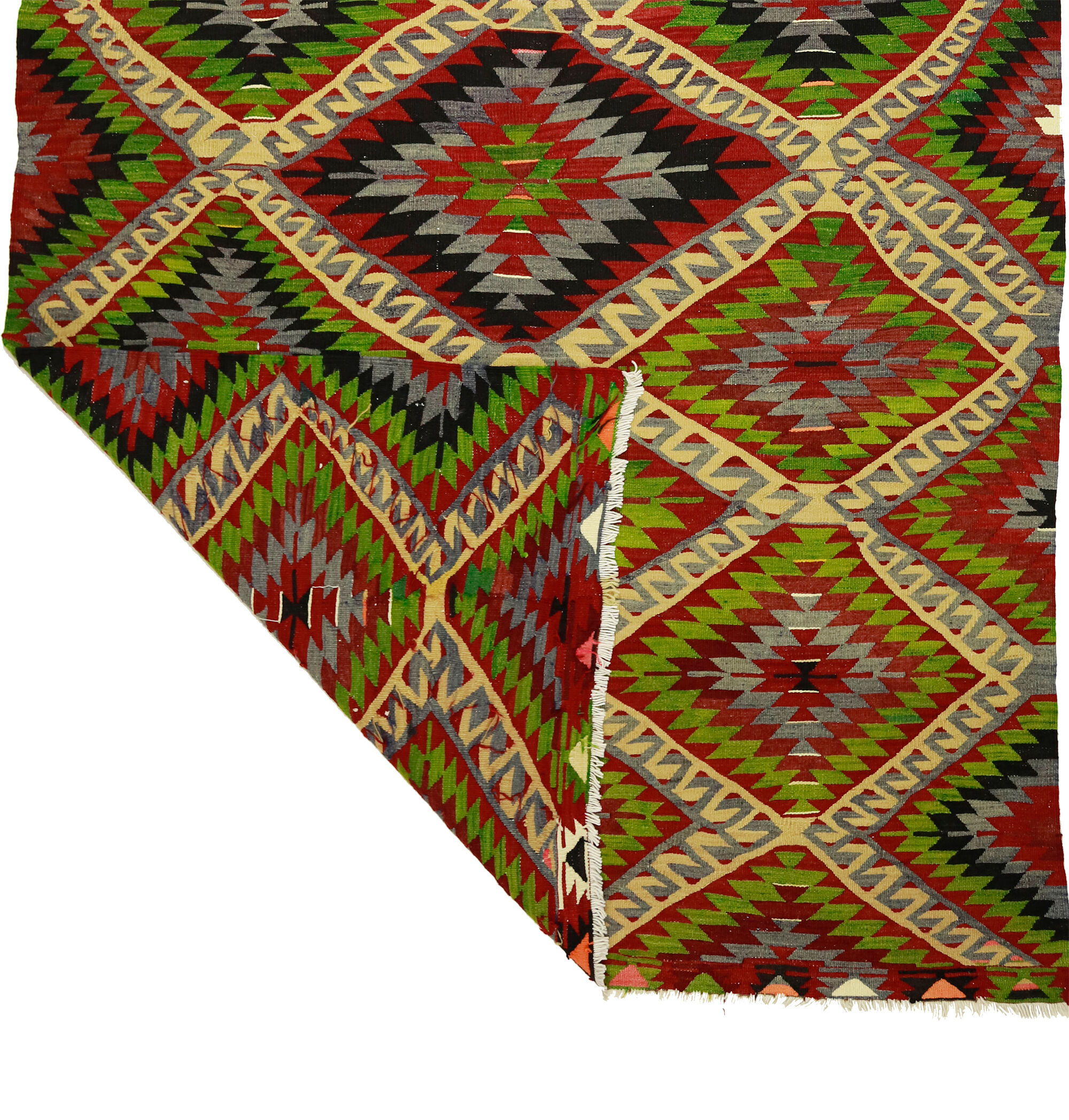Anatolian handmade kilim rug 290 cm x 178 cm