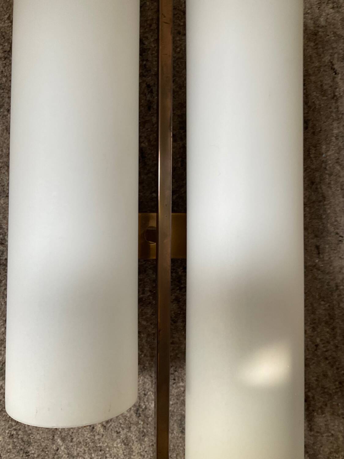 Maison Lunel wall light from the 60s in opaline and brass