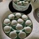 6 oyster plates and Longchamps barbotine dish