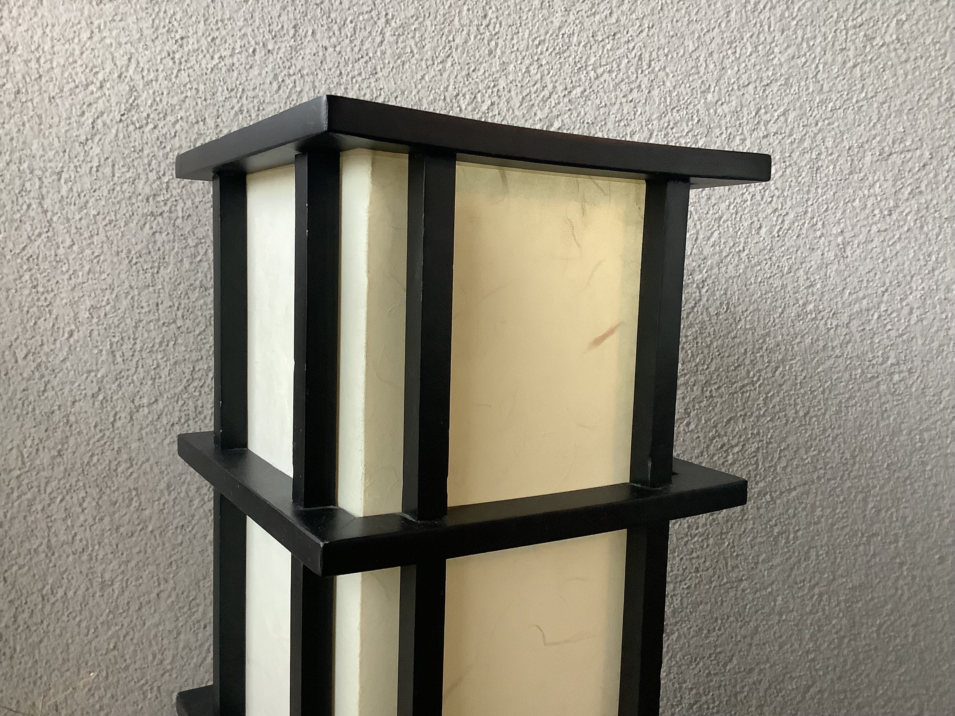 Japanese lamp Tarogo 80s wood and paper Kozo