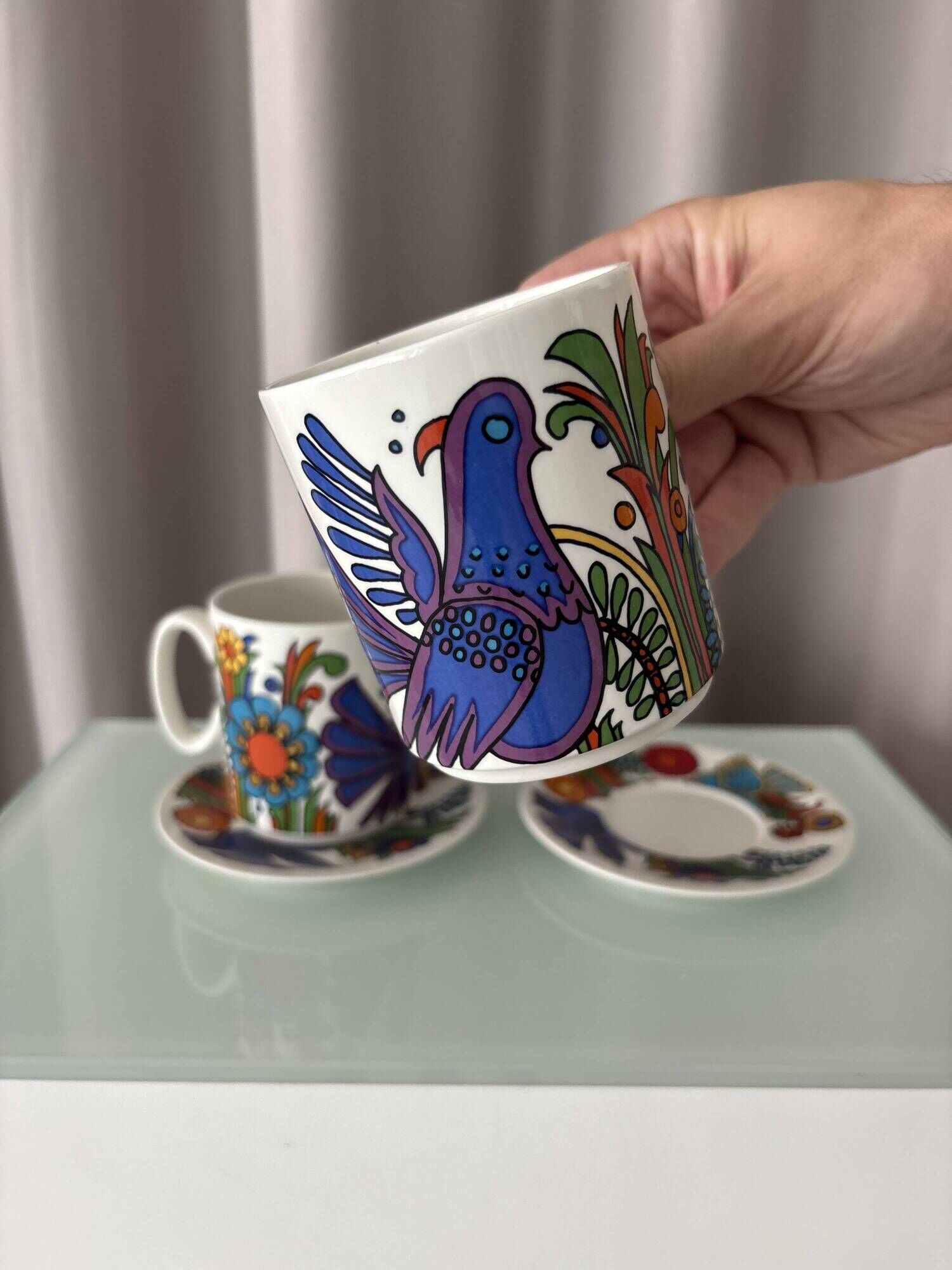 Vintage Villeroy & Boch Acapulco Coffee Cup & Saucer Set | Pair | 1970s