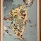 Old illustrated map of Corsica - JP Pinchon