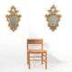 Paire de miroirs vénitiens en bois doré de style rococo, vers 1850, Italie