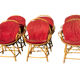 Set de 10 fauteuils en rotin des années 60 France