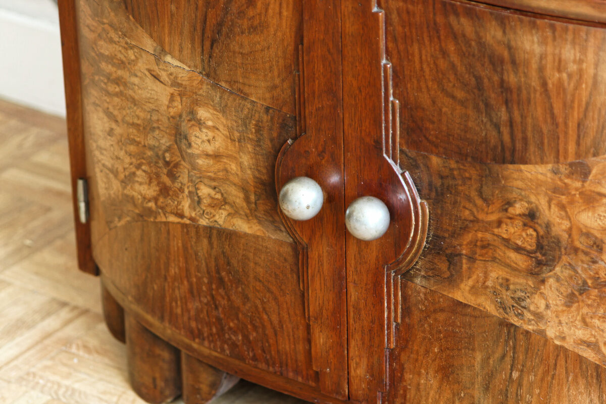 Bedside, art deco side table in precious wood